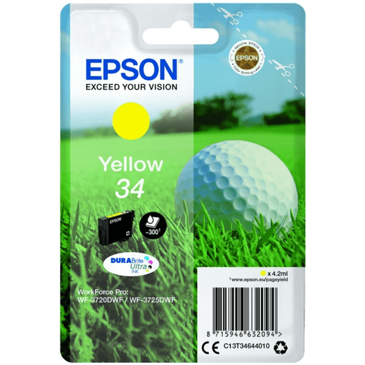 Genuine Epson 34 Yellow Ink Cartridge