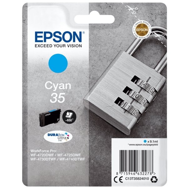 Genuine Epson 35 Cyan Ink Cartridge