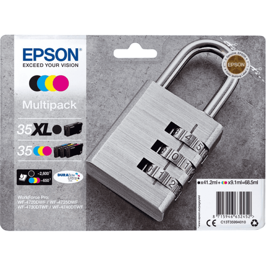 Genuine Epson 35XL Black 35 Cyan/Magenta/Yellow Ink Cartridge