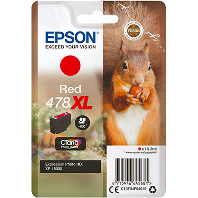 Genuine Epson 478XL Red Ink Cartridge C13T04F54010