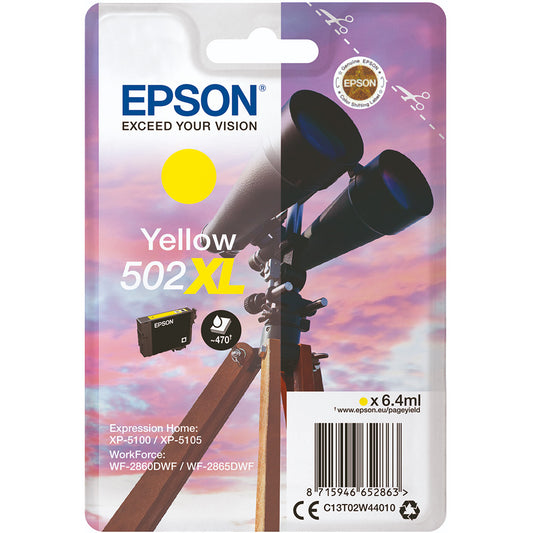 Genuine Epson 502XL Yellow Ink Cartridge