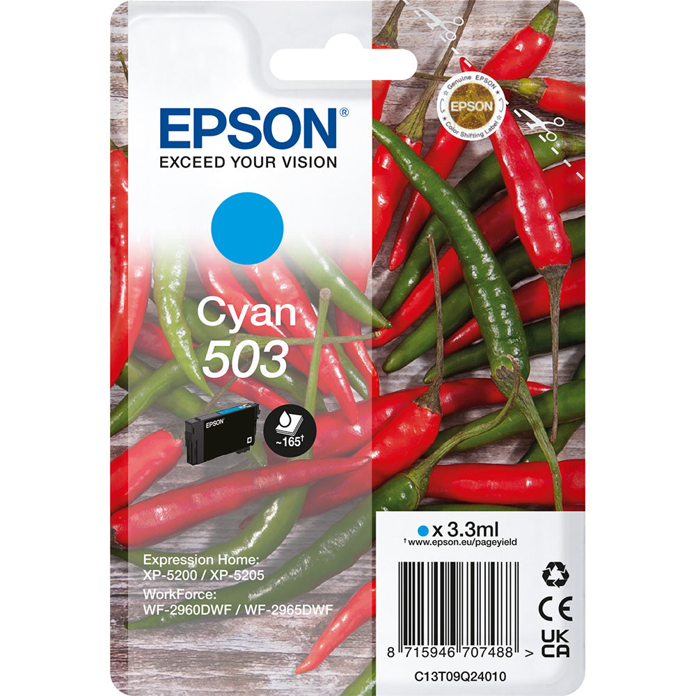 Genuine Epson 503 Cyan Ink Cartridge