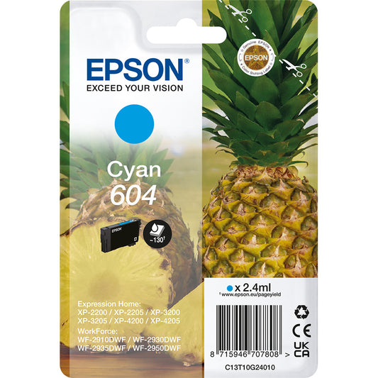 Genuine Epson 604 Cyan Ink Cartridge