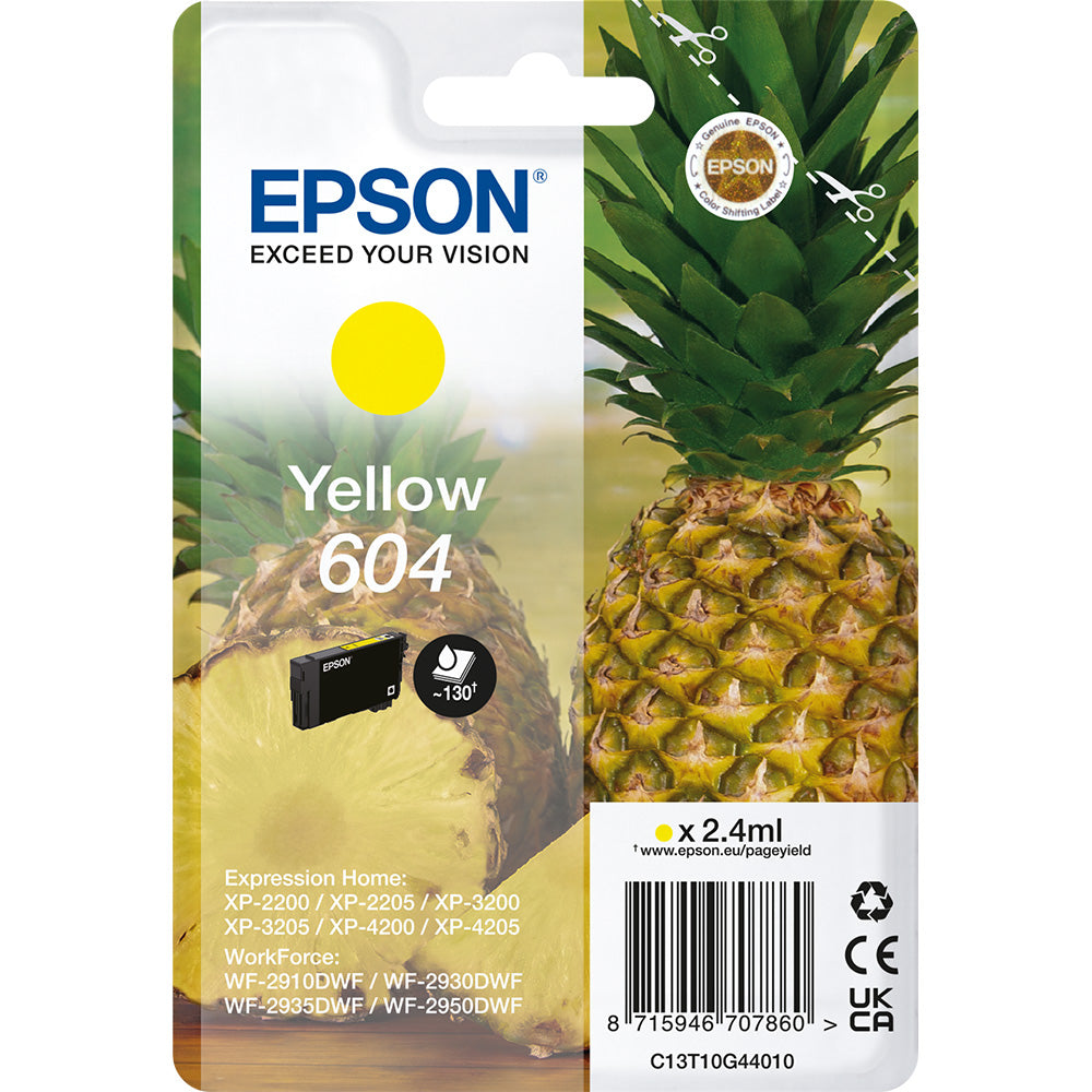 Genuine Epson 604 Yellow Ink Cartridge