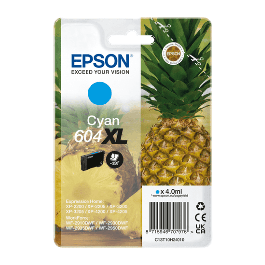 Genuine Epson 604XL Cyan Ink Cartridge