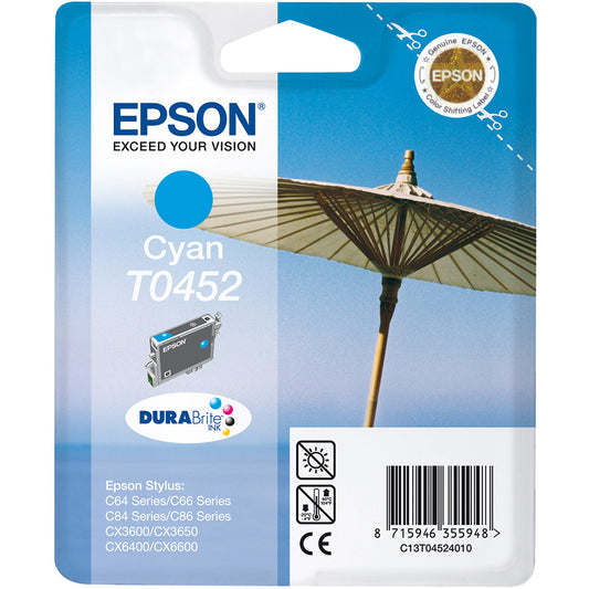 Genuine Epson T0452 Cyan Ink Cartridge