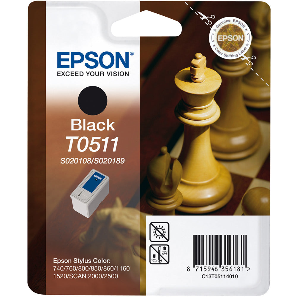 Genuine Epson T0511 Black Ink Cartridge