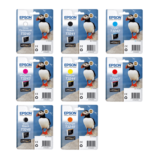 Genuine Epson T324 Full Set 8 Ink Cartridge Multipack