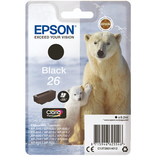 Genuine Epson 26 Black Ink Cartridge