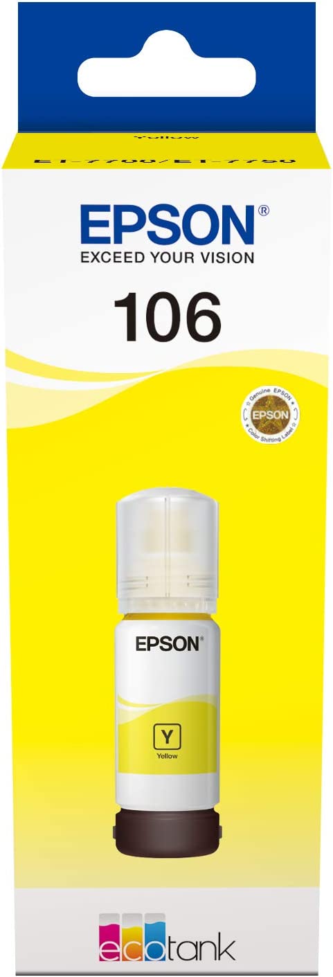 Genuine Epson 106 Yellow Ink Bottle