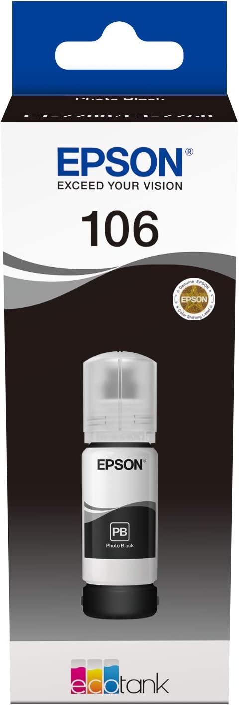 Genuine Epson 106 Photo Black Ink Bottle