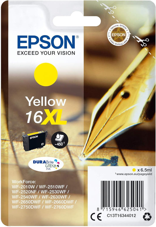 Genuine Epson 16XL Yellow Ink Cartridge Pen & Crossword