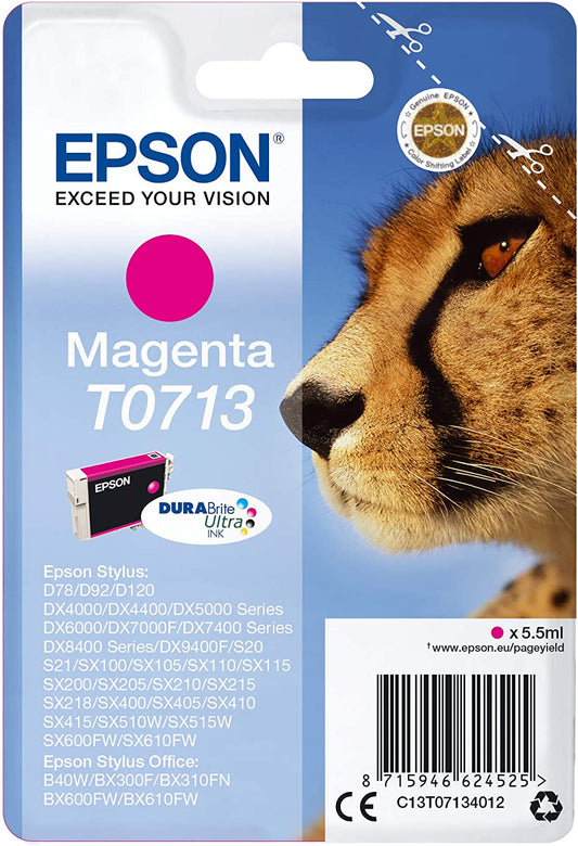 Genuine Epson T0713 Magenta Ink Cartridge