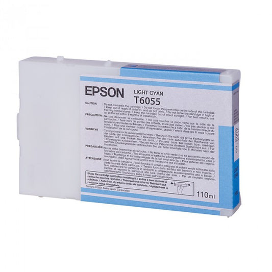 Genuine Epson T6055 Light Cyan Ink Cartridge (C13T605400)