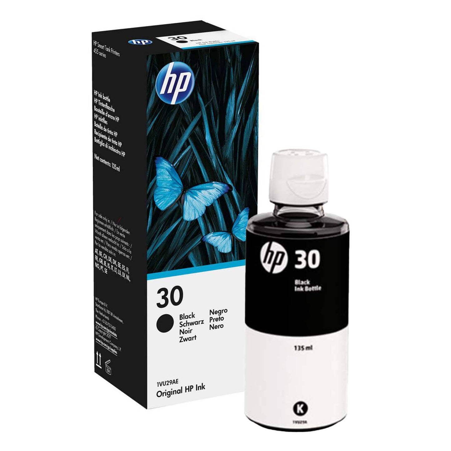 Genuine HP 30 Black Ink Bottle 1VU29AE