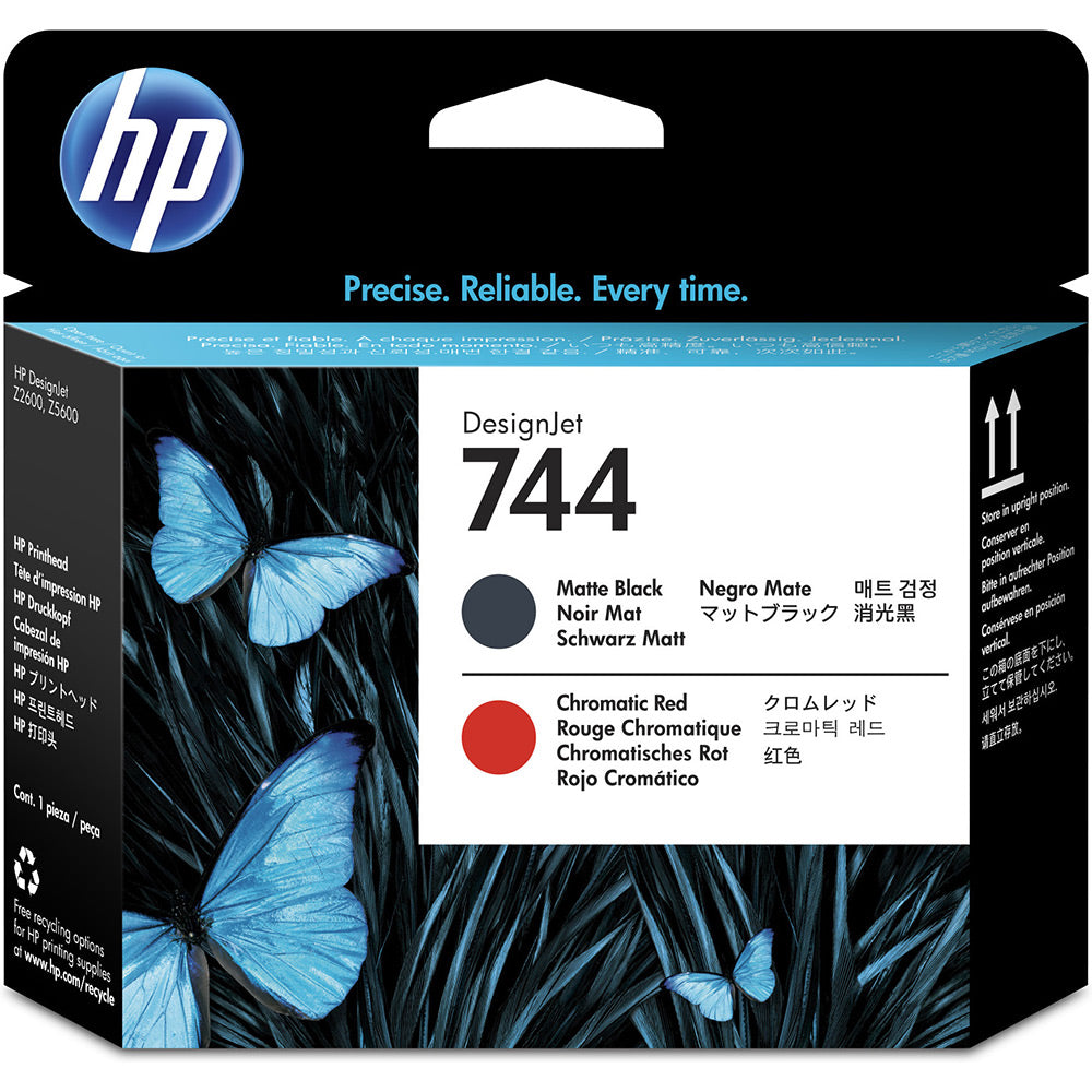 Genuine HP 744 Matte Black/Chromatic Red Printhead F9J88A