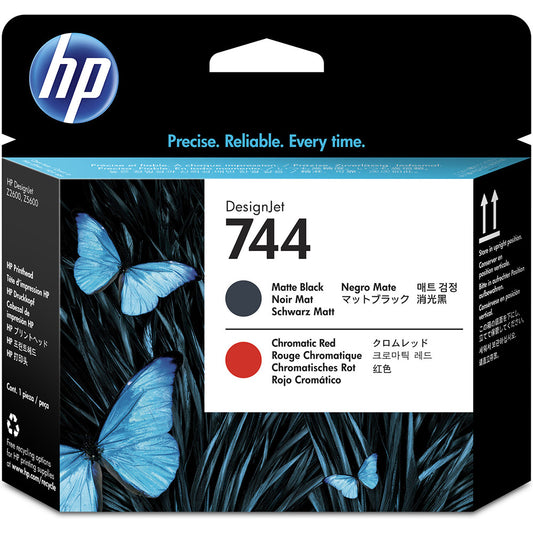 Genuine HP 744 Matte Black/Chromatic Red Printhead F9J88A