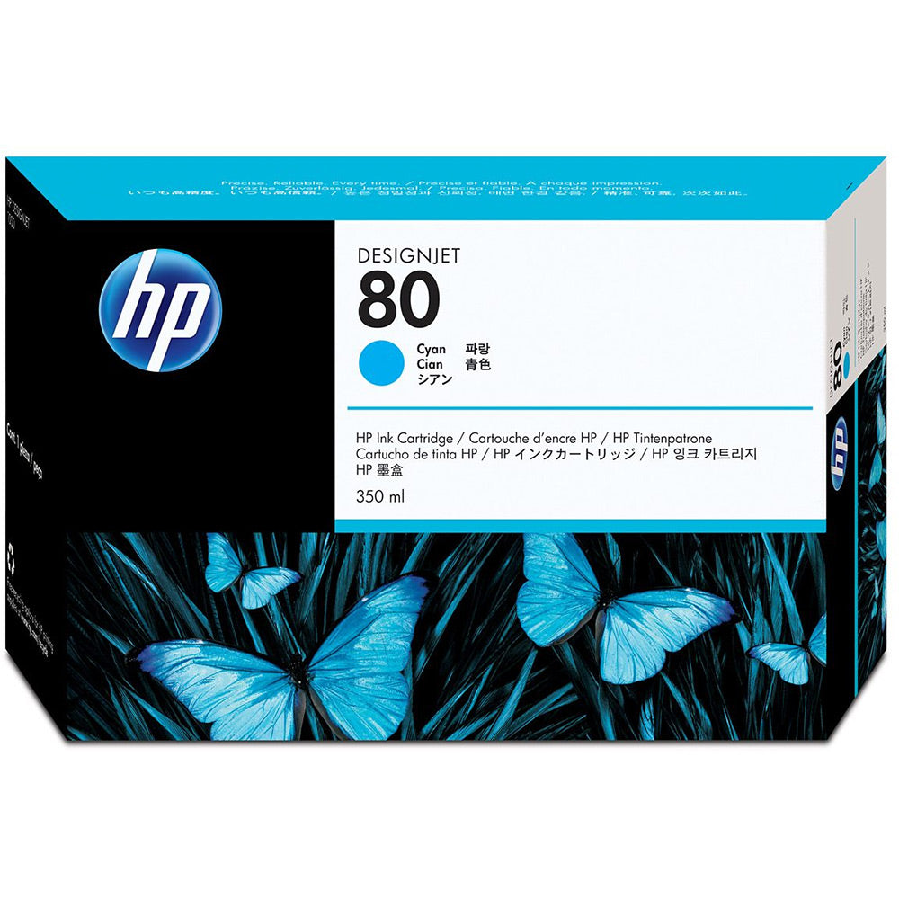 Genuine HP 80 Cyan Ink Cartridge C4846A 350ml