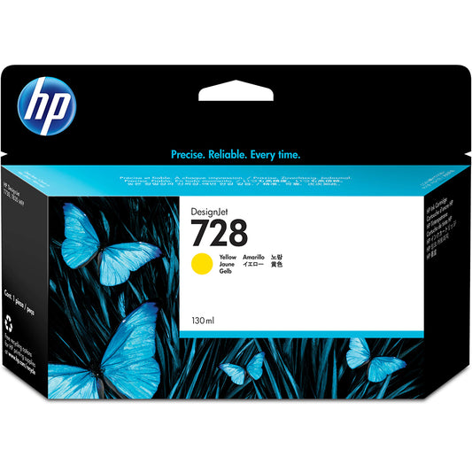 Genuine HP 728 Yellow Ink Cartridge 130ml F9J65A