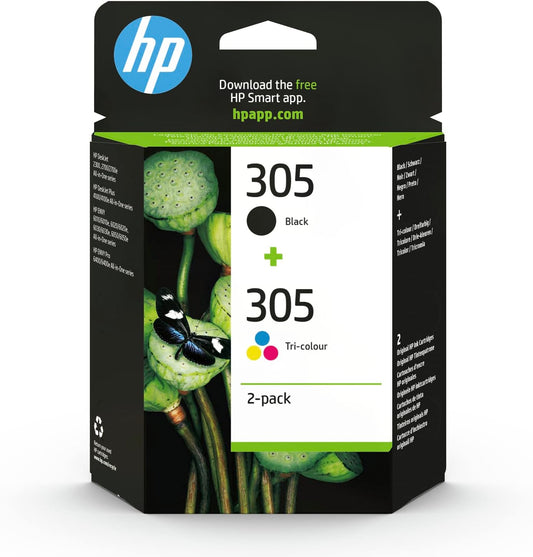 Genuine HP 305 Black and Tri Colour Ink Cartridge Twin Pack 6ZD17AE