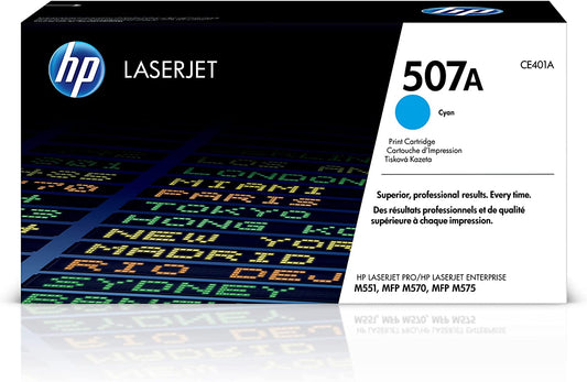 Genuine HP CE401A (507A) Cyan Printer Toner Cartridge