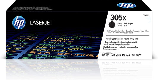 Genuine HP CE410X (305A) Black High Capacity Printer Toner Cartridges