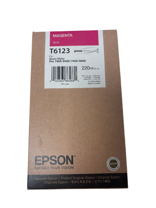 Genuine Epson T6123 Magenta Ink Cartridge C13T612300