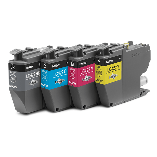 Genuine Brother LC422 Black Cyan Magenta + Yellow Ink Cartridge Multipack