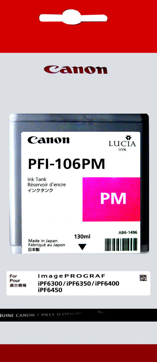 Genuine Canon PFI-106PM Photo Magenta Ink Cartridge ‎6626B001