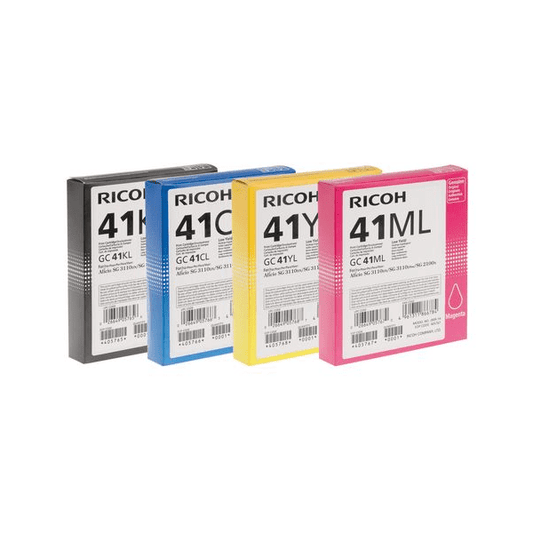 Genuine Ricoh GC41L B/C/M/Y 4-Colour Multipack (VAT Included) - Free P+P