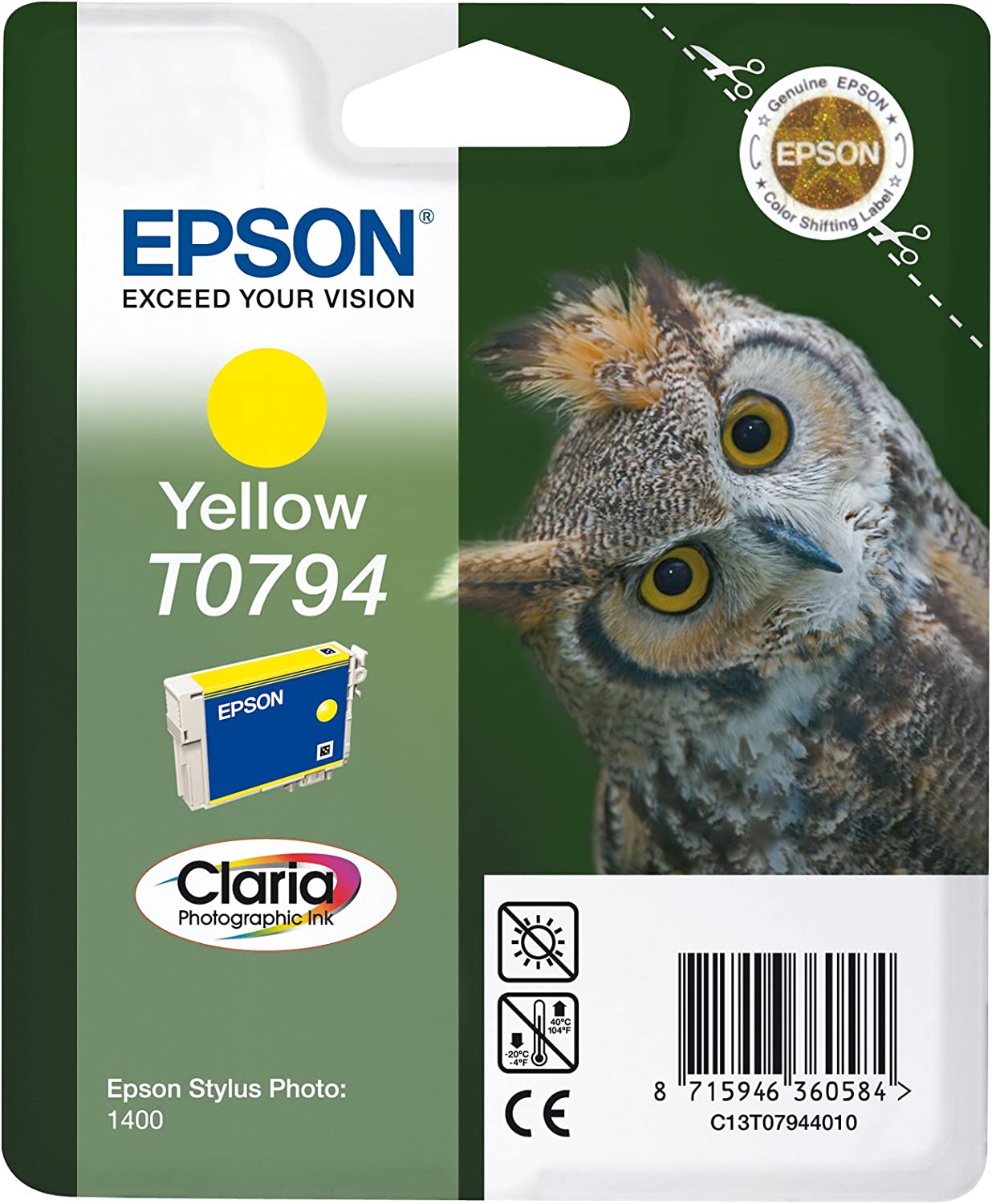 Genuine Epson T0794 Yellow Ink Cartridge