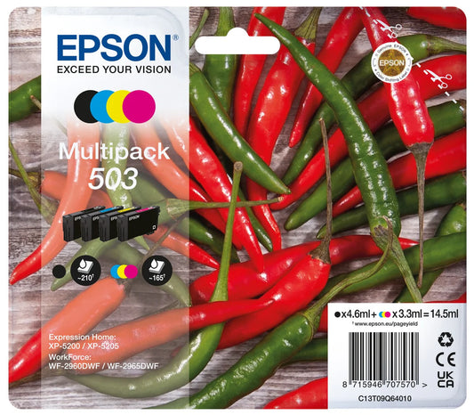 Genuine Epson 503 Black/Cyan/Magenta/Yellow Ink Cartridge Multipack