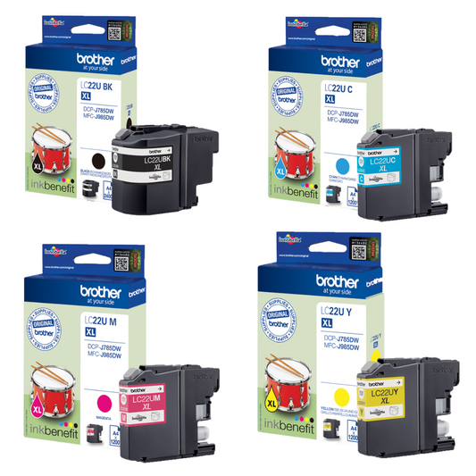 Genuine Brother LC22U Ink Cartridge Multipack