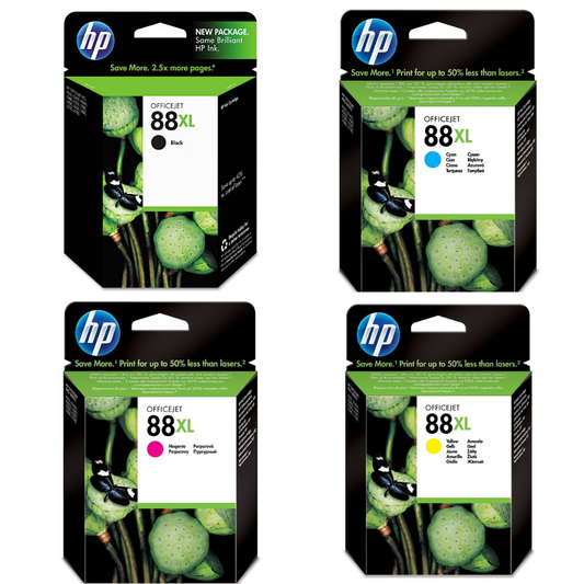 Genuine HP 88XL Black/Cyan/Magenta/Yellow Ink Cartridge Full Set