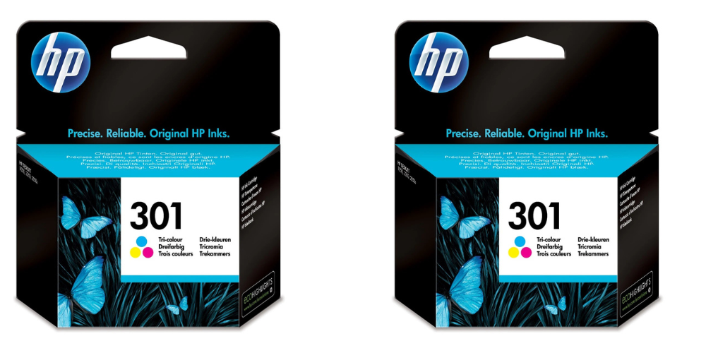 Genuine HP 301 Tri-Colour Ink Cartridge Twin Pack