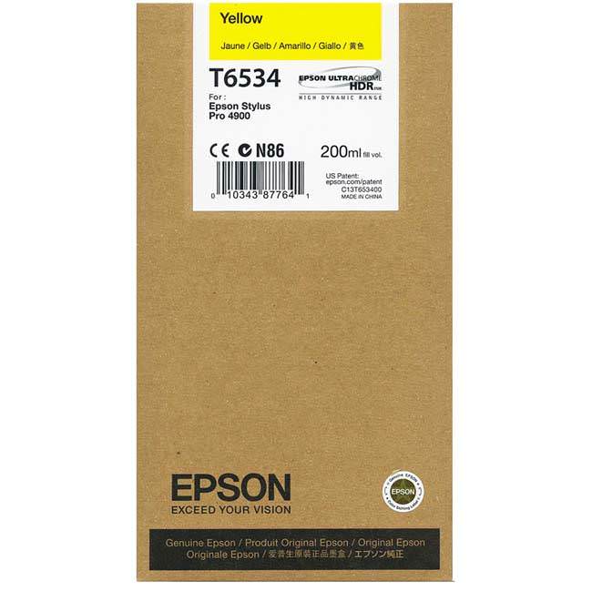 Genuine Epson T6534 Yellow Ink Cartridge C13T653400