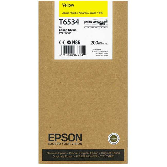 Genuine Epson T6534 Yellow Ink Cartridge C13T653400