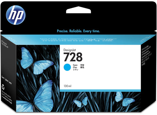 Genuine HP 728 Cyan Ink Cartridge 130ml F9J67A