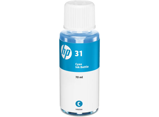 Genuine HP 31 Cyan Ink Bottle 1VU26A