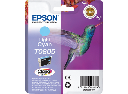Genuine Epson T0805 Light Cyan Ink Cartridge