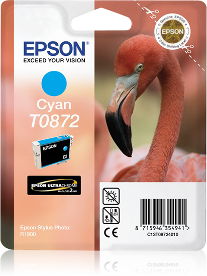 Genuine Epson T0872 Cyan Ink Cartridge