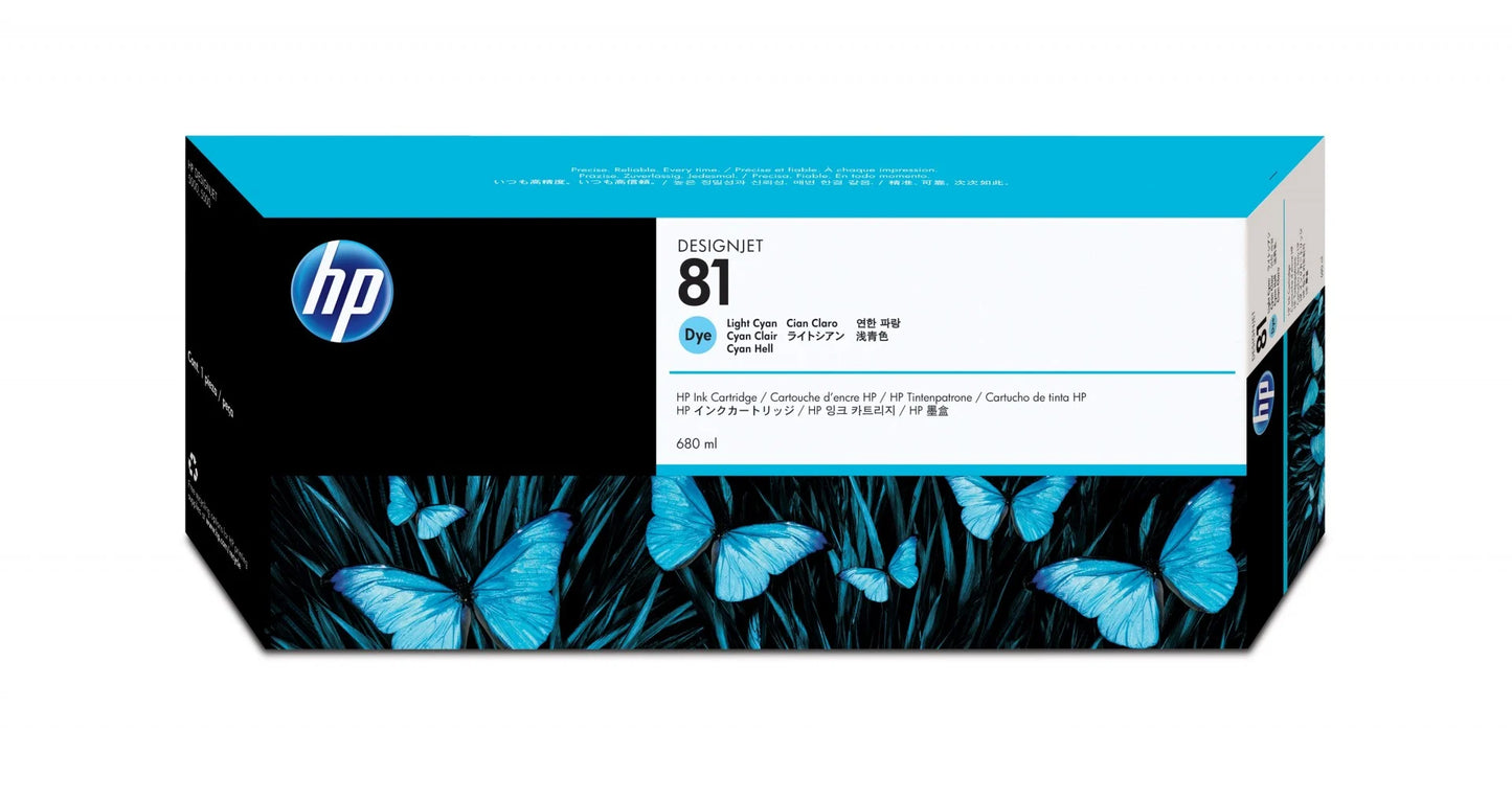 Genuine HP 81 Ink Cartridge Light Cyan C4934A