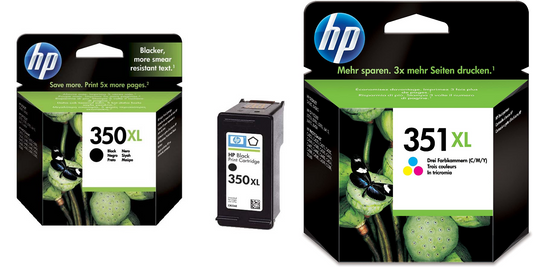 Genuine HP 350XL Black + 351XL Tri-colour Ink Cartridge Twin Pack