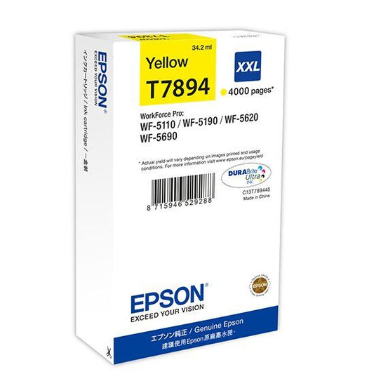 Genuine Epson T7894 Yellow High Capacity Ink Cartridge