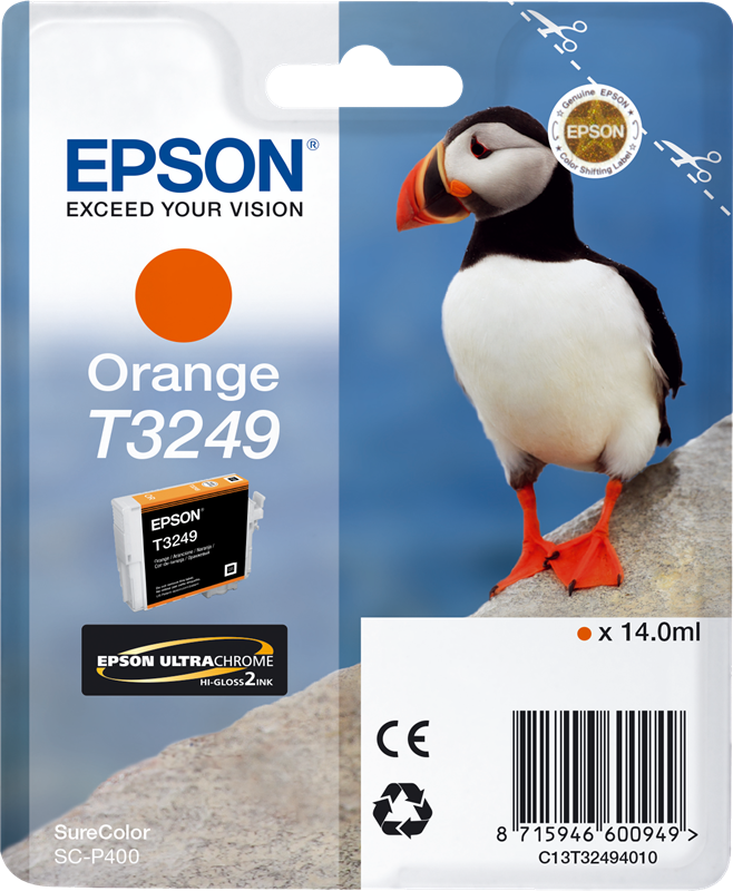 Genuine Epson T3249 Orange Ink Cartridge