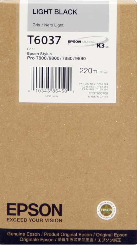 Genuine Epson T6037 Light Black Ink Cartridge C13T603700