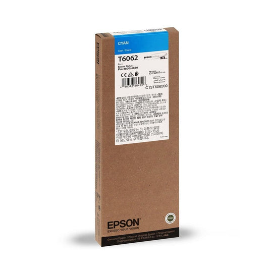 Genuine Epson T6062 Cyan Ink Cartridge