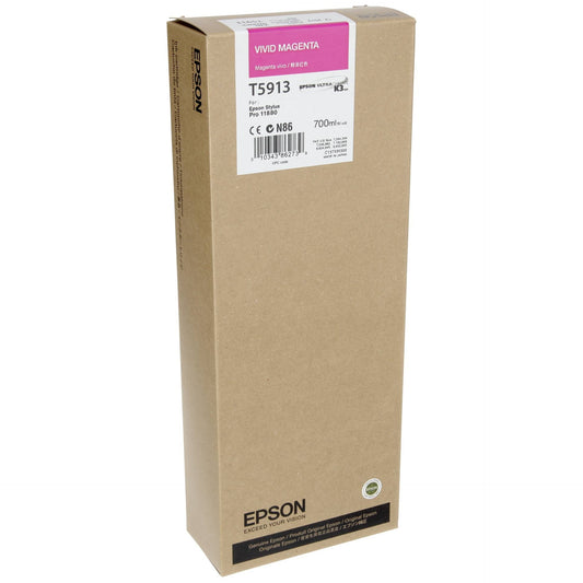 Genuine Epson T5913 Vivid Magenta Ink Cartridge 700ml