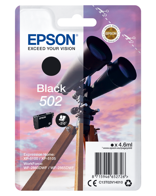 Genuine Epson 502 Black Ink Cartridge