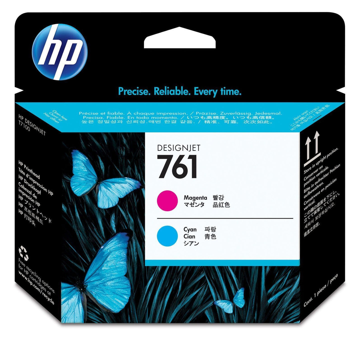Genuine HP 761 Cyan and Magenta Printhead CH646A